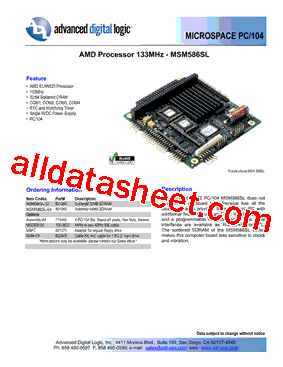 MSM586SL Datasheet PDF - ADL Embedded Solutions