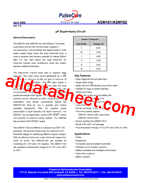 ASM162JEUSF/T Datasheet PDF - PulseCore Semiconductor