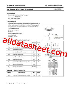 MJ13331 Datasheet PDF - Inchange Semiconductor Company Limited