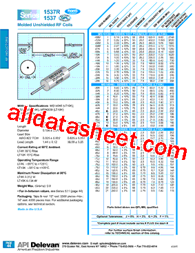 1537-32K Datasheet PDF - API Delevan