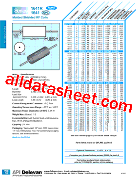 1641-821K Datasheet PDF - API Delevan