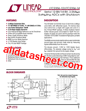 LTC2356-14 Datasheet PDF - Linear Technology