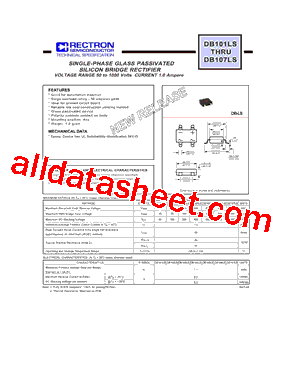 DB102LS Datasheet PDF - Rectron Semiconductor