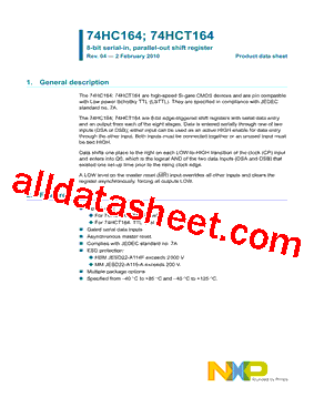 74HC164 Datasheet PDF - NXP Semiconductors