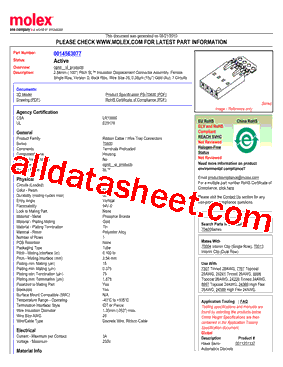 0014563077 Datasheet PDF - Molex Electronics Ltd.