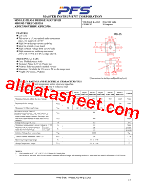 KBPC3501 Datasheet PDF - Shenzhen Ping Sheng Electronics Co., Ltd.
