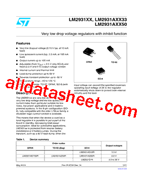 LM2931D-R Datasheet PDF - STMicroelectronics