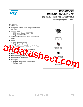 M95512-RMB3P/AB Datasheet PDF - STMicroelectronics