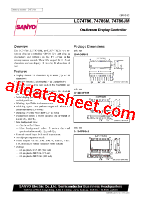LC74786JM Datasheet PDF - Sanyo Semicon Device