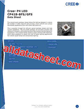 CP41B-GFS Datasheet PDF - Cree, Inc