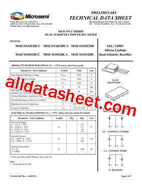MSiCSS10120CC Datasheet PDF - Microsemi Corporation