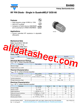 BA980 Datasheet PDF - Vishay Siliconix