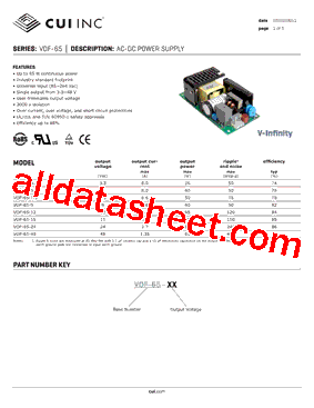 VOF-65-24 Datasheet PDF - CUI INC