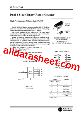 SL74HC393D Datasheet PDF - System Logic Semiconductor