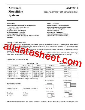 AMS2911CD Datasheet PDF - Advanced Monolithic Systems