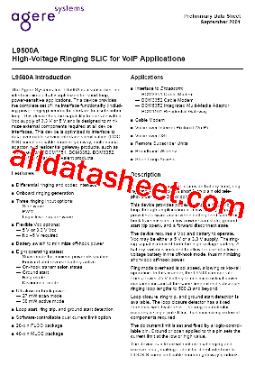LUCL9500AGF-DT Datasheet PDF - Agere Systems