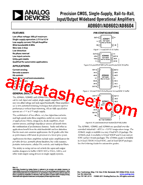AD8601ARTZ-REEL7 Datasheet PDF - Analog Devices