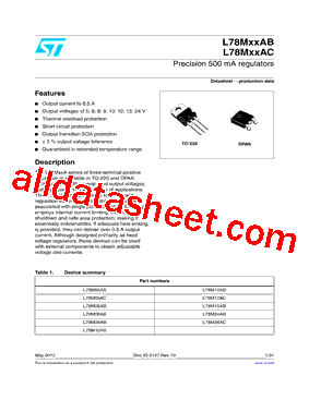 L78M10AB Datasheet PDF - STMicroelectronics