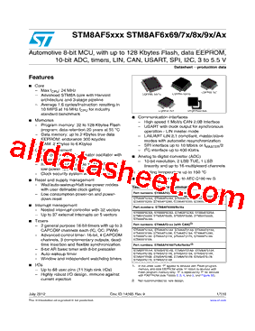 STM8AF5199 Datasheet PDF - STMicroelectronics
