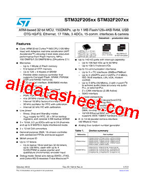 STM32F205RC Datasheet PDF - STMicroelectronics
