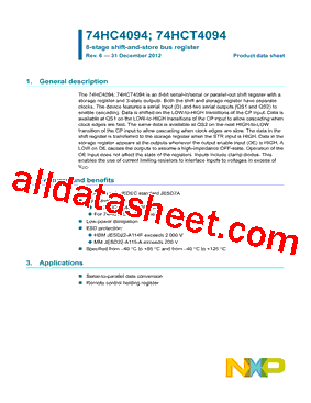 74HC4094D Datasheet PDF - NXP Semiconductors