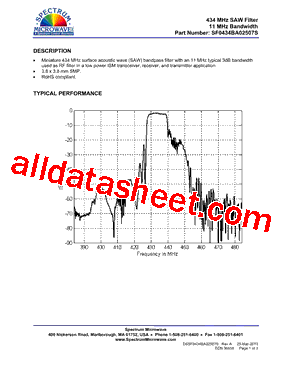 SF0434BA02507S Datasheet PDF - Spectrum Microwave, Inc.