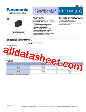 ALQ324 Datasheet PDF - Panasonic Semiconductor