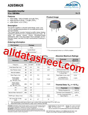 A26-SMA26 Datasheet PDF - M/A-COM Technology Solutions, Inc.
