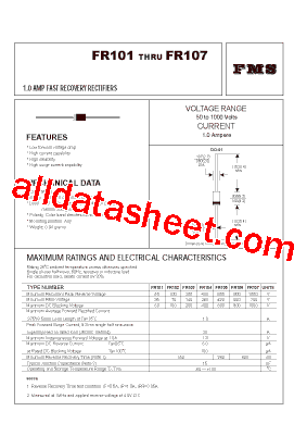 FR101 Datasheet PDF - Formosa MS