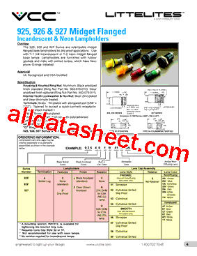925 Datasheet PDF - Visual Communications Company