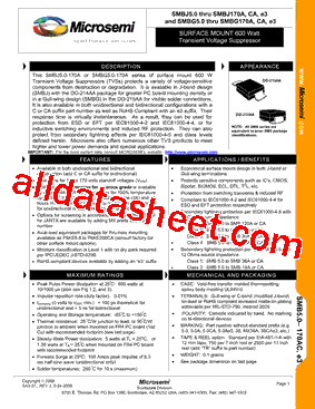 SMBJ16A Datasheet PDF - Microsemi Corporation