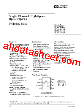 HCPL-0501 Datasheet PDF - Agilent(Hewlett-Packard)