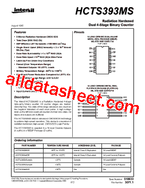 HCTS393DMSR Datasheet PDF - Intersil Corporation