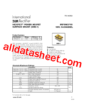 IRF5N3710 Datasheet PDF - International Rectifier