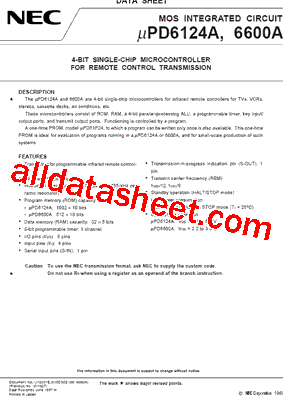 UPD6600AGS Datasheet PDF - NEC