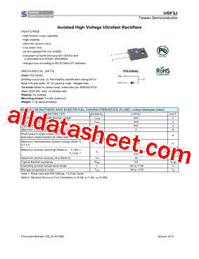 UGF5J Datasheet PDF - Taiwan Semiconductor Company, Ltd