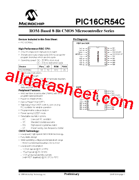 PIC16C58B-20I/P Datasheet PDF - Microchip Technology