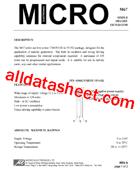 M67 Datasheet PDF - Micro Electronics