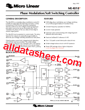 ML4818 Datasheet PDF - Micro Linear Corporation