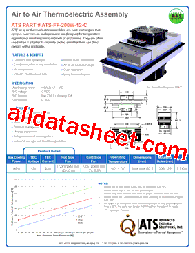 ATS-FF-200W-12-C Datasheet PDF - Advanced Thermal Solutions, Inc.