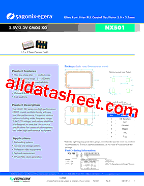 NX501 Datasheet PDF - Pericom Semiconductor Corporation