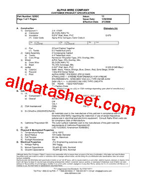 5292C Datasheet PDF - Alpha Wire