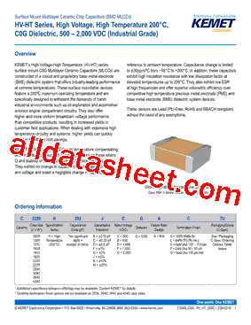 C2225H393DGGACTU Datasheet PDF - Kemet Corporation