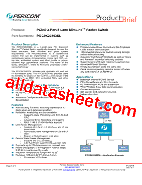 PI7C9X20303SL Datasheet PDF - Pericom Semiconductor Corporation