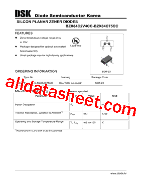 BZX84C2V4CC Datasheet PDF - Diode Semiconductor Korea