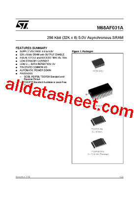 M68AF031AM70N1F Datasheet PDF - STMicroelectronics