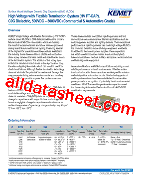 C1206X393DGGACTU Datasheet PDF - Kemet Corporation