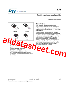 L7805CP. Datasheet PDF - STMicroelectronics