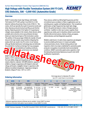 C2220X393DZGACAUTO Datasheet PDF - Kemet Corporation