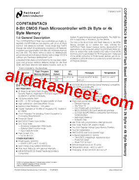 COP8TAB5EMW8 Datasheet PDF - National Semiconductor (TI)